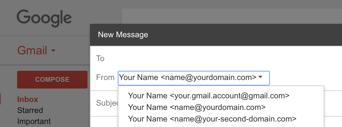 Select sender when you compose email in Gmail